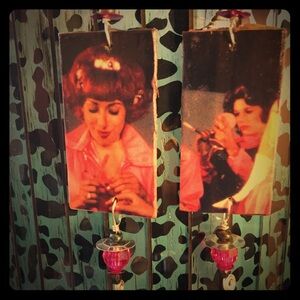 Grease Pink Ladies earrings OOAK